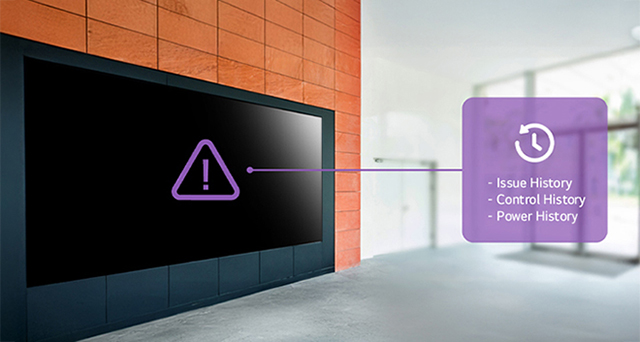 If a device encounters an error, a user can review its issue history.